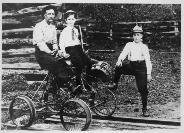 O.R.&W. railroad velocipede